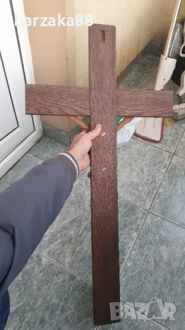 Голям дървен Кръст Разпятие, снимка 12 - Антикварни и старинни предмети - 50269856