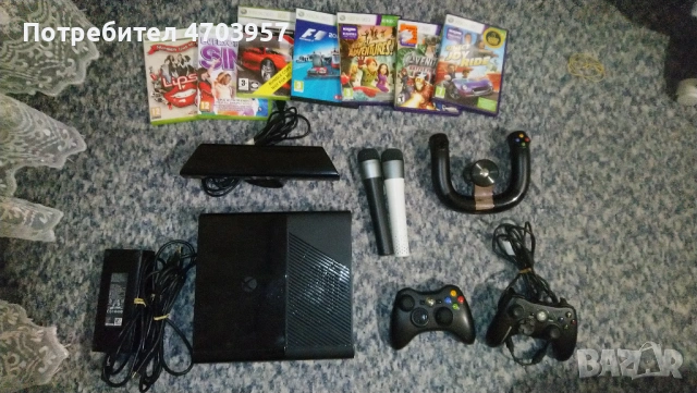 Конзола Xbox 360 500gb с kinect  Микрофони Волан 2х Джойстика и игри