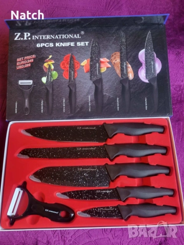 Комплект прибори за хранене за 12 души и метало-керамични кухненски ножове, снимка 9 - Прибори за хранене, готвене и сервиране - 52823677