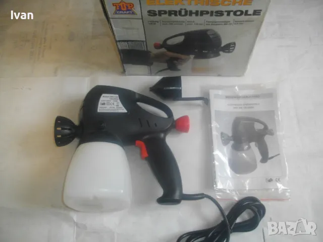 НОВ НЕМСКИ ОРИГИНАЛЕН ЕЛЕКТРИЧЕСКИ БОЯДЖИЙСКИ ПИСТОЛЕТ 100W 140 bar 320ml/min Дюза 0,8мм TOP CRAFT , снимка 2 - Други инструменти - 49679854