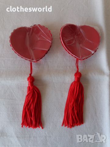 Висулки за гърди с форма сърце в червено, снимка 7 - Други - 36320251