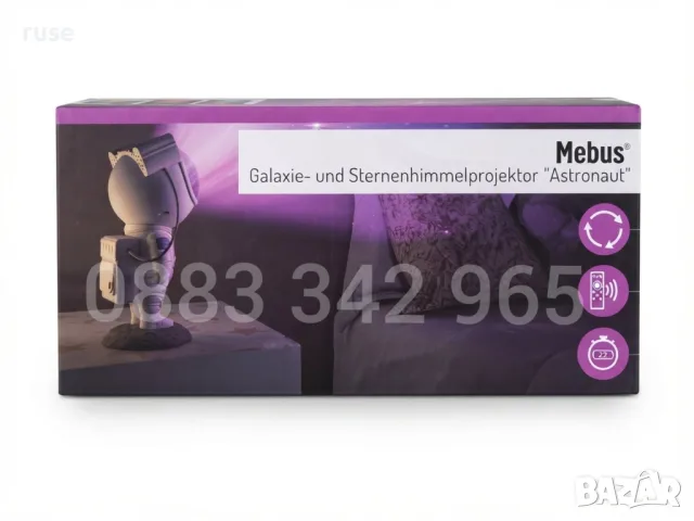 НОВИ! Проектор Астронавт Mebus галактики и звездно небе Астропланетариум, снимка 9 - Детски нощни лампи - 55779253