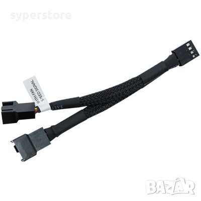 Кабел, преходник EK-Cable Y-Splitter 2-Fan PWM (10cm), fan splitter SS30267