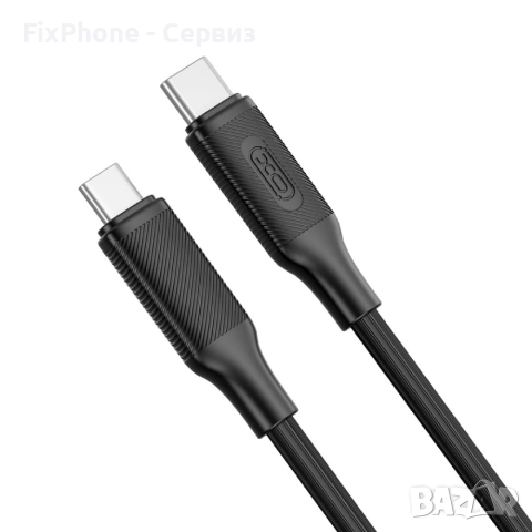 Кабел USB-C - USB-C, XO NB-Q265B 1м в кутия 60W, Черен , снимка 2 - Оригинални зарядни - 52595942