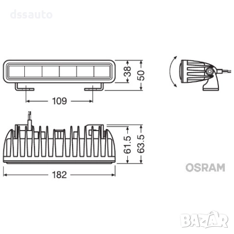 LED бар OSRAM LEDriving LIGHTBAR SX180-SP 12/24V 1300lm 6000K, снимка 5 - Аксесоари и консумативи - 52445929