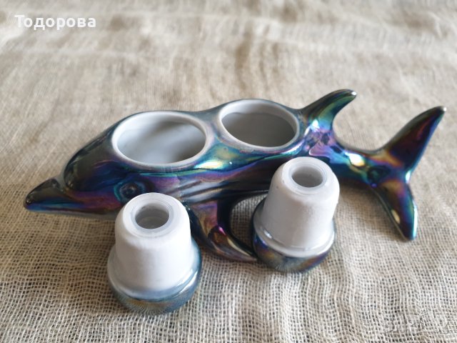 Порцеланова френска солница делфин, снимка 4 - Сервизи - 41624964