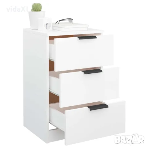 vidaXL Нощни шкафчета, 2 бр, Бял, 40x36x65 см, снимка 8 - Шкафове - 56147966
