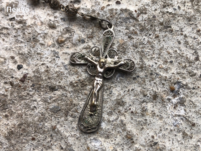 стара филигранна молитвена броеница, снимка 12 - Антикварни и старинни предмети - 49778336