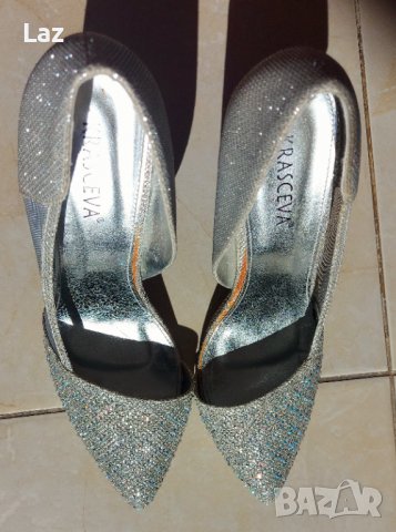 ултра сияещи официални сватбени обувки, снимка 2 - Дамски обувки на ток - 40234531