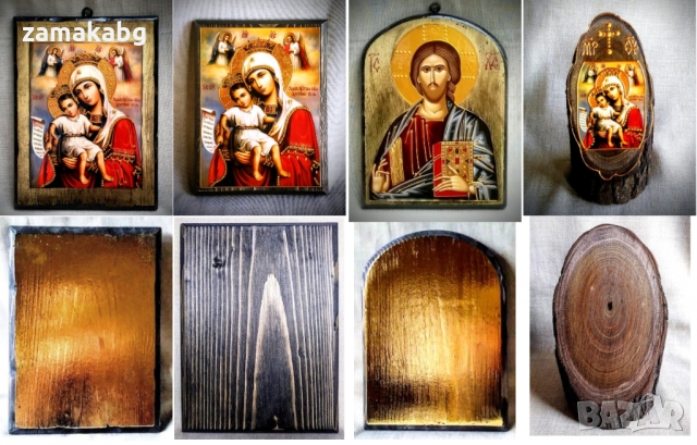 Уникални ръчно изработени репродукции на икони върху естествено дърво