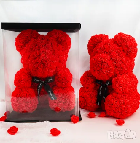 Мече от рози Подарък за Свети Валентин, Осми Март , снимка 5 - Декорация за дома - 49053154