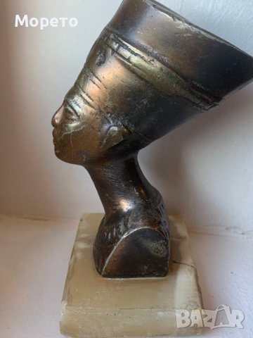 Стара египетска статуетка на Нефертити-бронз и оникс-2