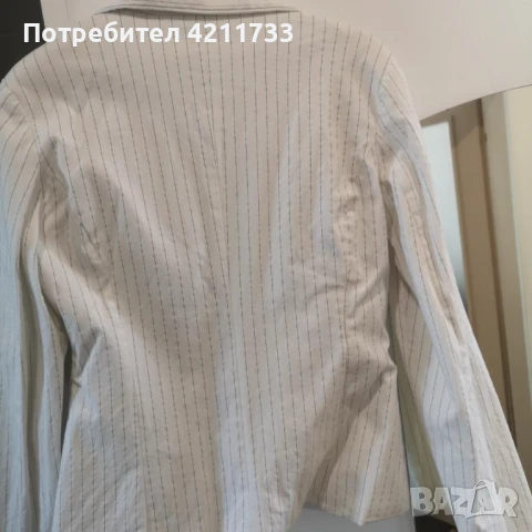 дамско бяло сако с подплънки размер S НОВО, снимка 2 - Якета - 50701609