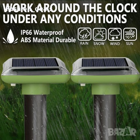 Нови 4 броя Ултразвуков слънчев соларен репелент срещу къртици гризачи, снимка 4 - Други - 39568718