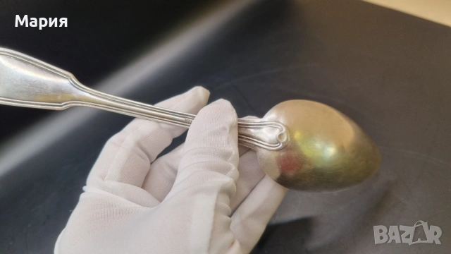 Сребърна лъжица проба 800- колекционерска, снимка 3 - Антикварни и старинни предмети - 53780259