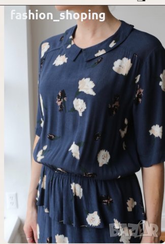 Флорална Рокля Ganni, размер L, снимка 7 - Рокли - 35693330