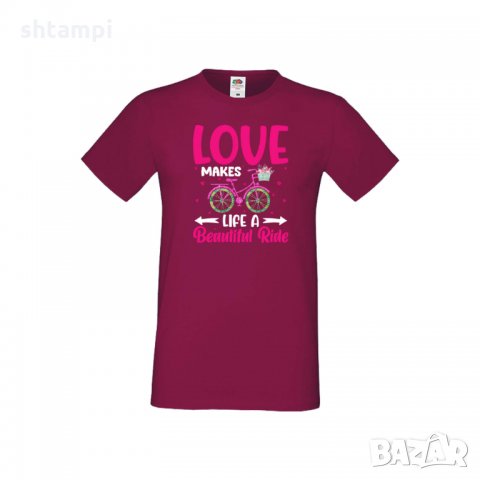 Мъжка тениска Свети Валентин Love Makes A Beautiful Ride, снимка 5 - Тениски - 35715703