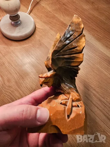 Старинна  фигура на орел, дърворезба - красота за твоя дом, офис или фирма  лов и риболов, снимка 3 - Антикварни и старинни предмети - 47323781