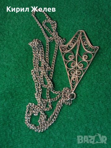 СРЕБЪРЕН ФИЛИГРАН МЕДАЛЬОН и СИНДЖИРЧЕ СТАРО ГРАДСКО БИЖУ СРЕБРО РЪЧНА РАБОТА 15323, снимка 7 - Антикварни и старинни предмети - 30343459