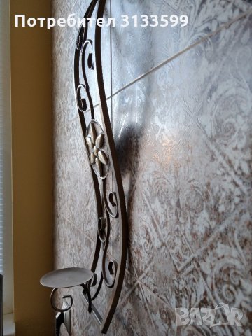 Стенни свещници /2 броя/ - метал; височина 60 см, ширина 13,5 см, снимка 2 - Декорация за дома - 34626351