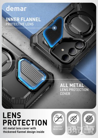 Калъф i-Blason Armorbox за Samsung Galaxy S24 (2024 г.), метален капак за камера и стойка, черен, снимка 4 - Калъфи, кейсове - 44295799