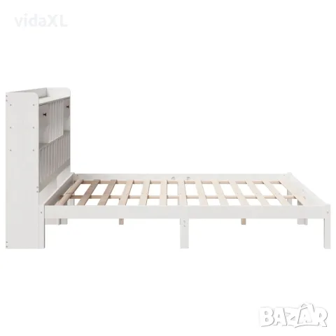 vidaXL Легло с етажерка за книги, без матрак, 180x200 см, бор масив, снимка 7 - Спални и легла - 56147068