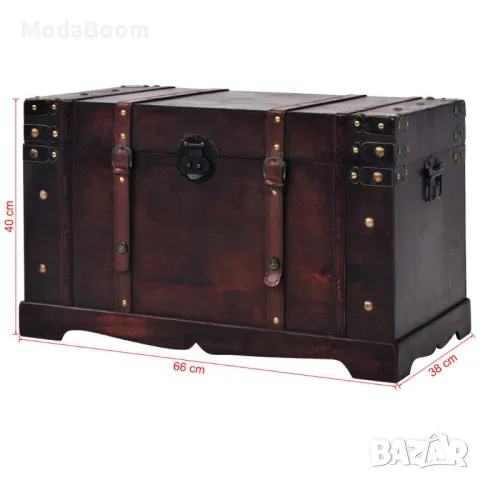 Винтидж сандък, дървен, 66x38x40 см , снимка 2 - Антикварни и старинни предмети - 48906164
