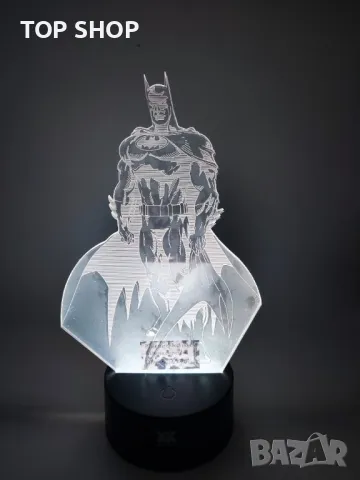 Batman Батман Екшън фигурки 3D настолна лампа 7 променящи цвета нощна лампа, снимка 8 - Настолни лампи - 48842506