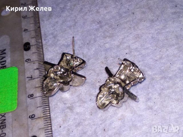 НЕОГОТИЧЕСКИ ПИРАТСКИ ФЕШЪН АРТ МЕДНИ ОБЕЦИ с БЯЛА ПОЗЛАТА и ИСКРЯЩИ ФАСЕТИРАНИ КРИСТАЛИ 28495, снимка 6 - Обеци - 41483894