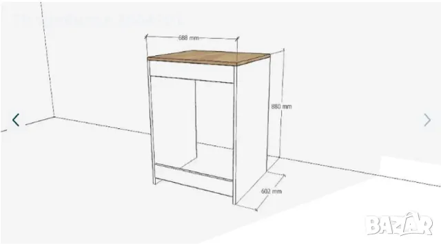 Шкаф за пералня с ширина 60 см, снимка 3 - Шкафове - 48613075