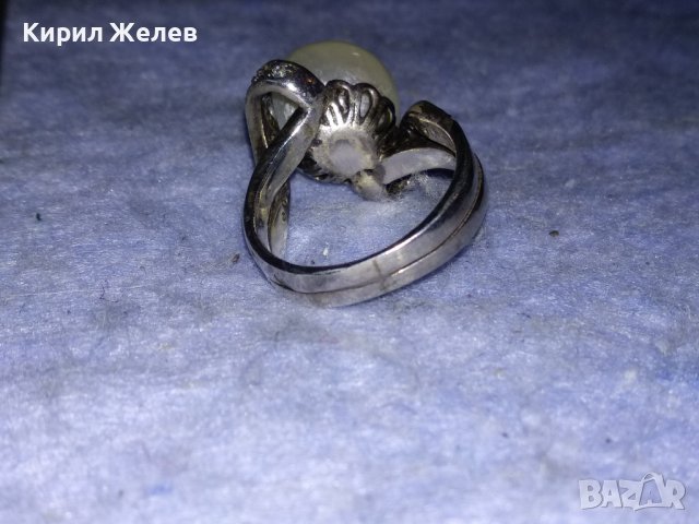 СКЪПОЦЕНЕН БЕЛ ЕПОК СТИЛ СРЕБЪРЕН ПРЪСТЕН РОДИРАНО СРЕБРО 925 с ОГРОМЕН БИСЕР и ЦИРКОНЧЕТА 26838, снимка 16 - Пръстени - 40574721