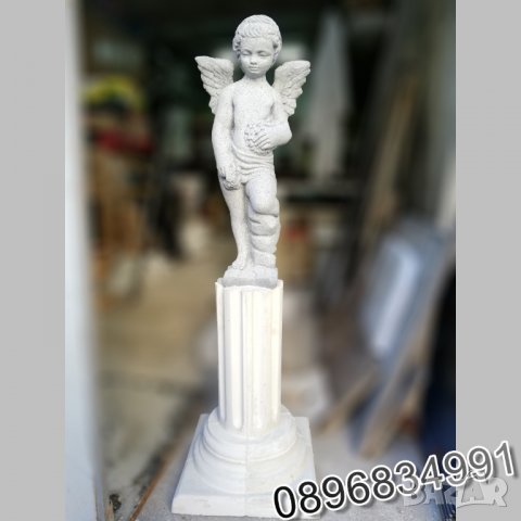 Постамент Колона със Статуя Ангел от Бетон, снимка 1 - Градински мебели, декорация  - 35852147