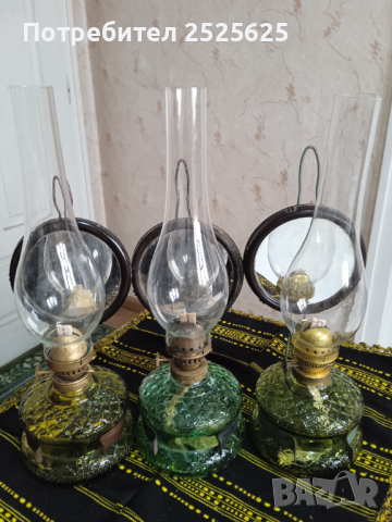 Три български газени лампи-колекция