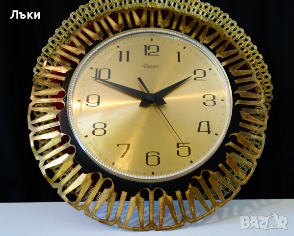 Немски бронзов стенен часовник Richter,перфектен. , снимка 2 - Антикварни и старинни предмети - 51183299