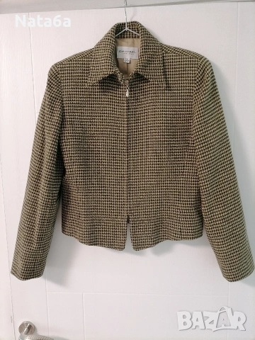 Вълнено късо сако пепит