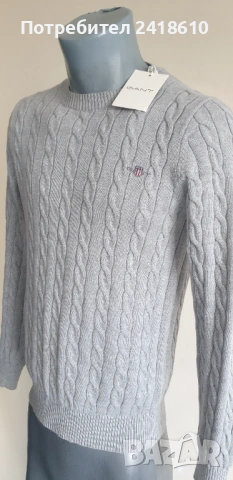 Gant  Cable Cotton / Knit C - Neck Mens Size XS - S НОВО! ОРИГИНАЛ! Мъжки Пуловер!, снимка 9 - Пуловери - 53339767