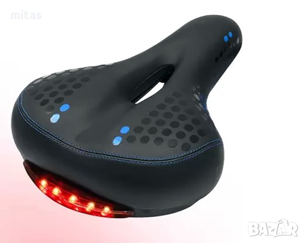 Универсална гелова седалка за колело / велосипед с LED светлина