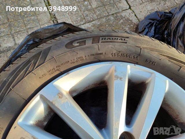 Джанти с летни гуми за WV Polo - 185/60/R14 - 82H  (5x100/57.1 - ET43), снимка 5 - Гуми и джанти - 53865004