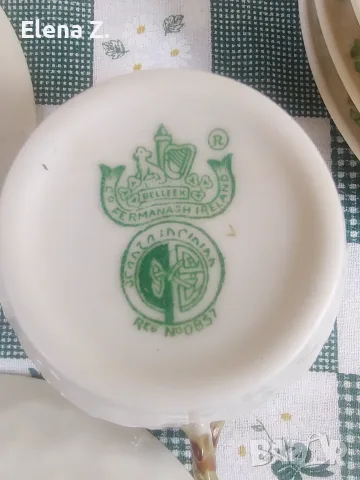 Троен сет за чай Belleek Ирландия - най-финия порцелан, снимка 13 - Чаши - 56137947