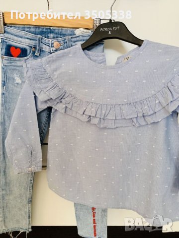 Блуза NEXT и дънки H&M, ръст 104-110 см, 4-5 г., снимка 3 - Детски комплекти - 40431910