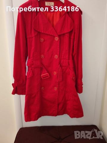 Памучен тренч, немарков, снимка 2 - Палта, манта - 52676267