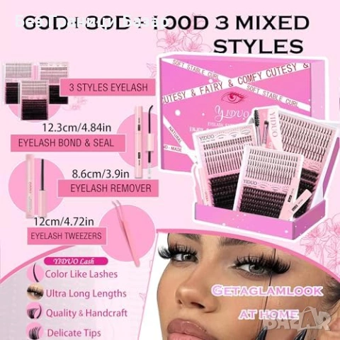 Нови Индивидуални клъстер мигли Spiky 12–20 мм 4 стила ремувър 816 броя, снимка 9 - Декоративна козметика - 53566400