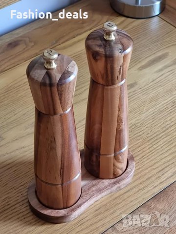 Нов Стилен Комплект керамична мелница за сол и пипер с поднос, снимка 9 - Други стоки за дома - 41541728