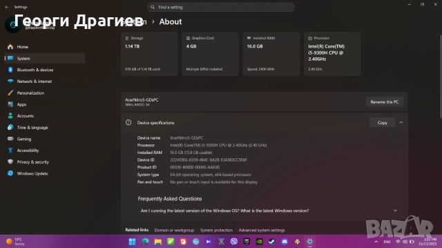 Acer Nitro 5 (AN515-54-54WF), снимка 10 - Лаптопи за игри - 52401439