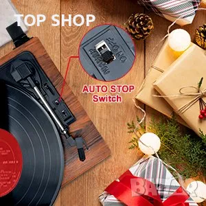 Грамофон с винилови грамофонни плочи1, блуут и запис Udreamer UD001-Y, снимка 2 - Грамофони - 49341358