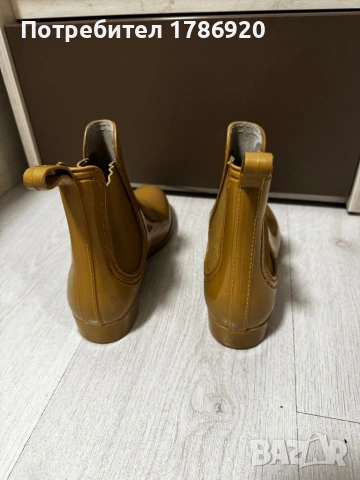  Дамски гумени боти Chelsea в бежово - стил дори в дъждовни дни!, снимка 5 - Дамски боти - 27818848