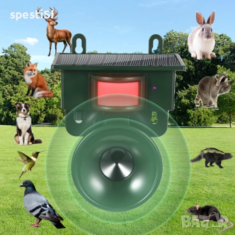 Соларен ултразвуков уред против птици и диви животни - КОД 4905