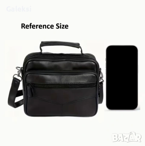 Стилна правоъгълна бутикова чантичка с дръжка /Черна естествена кожа!, снимка 6 - Чанти - 53460826