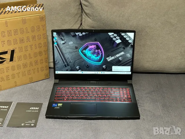 Като Нов 15.6'FHD IPS 144Hz/RTX 3060/Msi Katana/i7-11800H/16GB/512GB, снимка 2 - Лаптопи за игри - 48307745