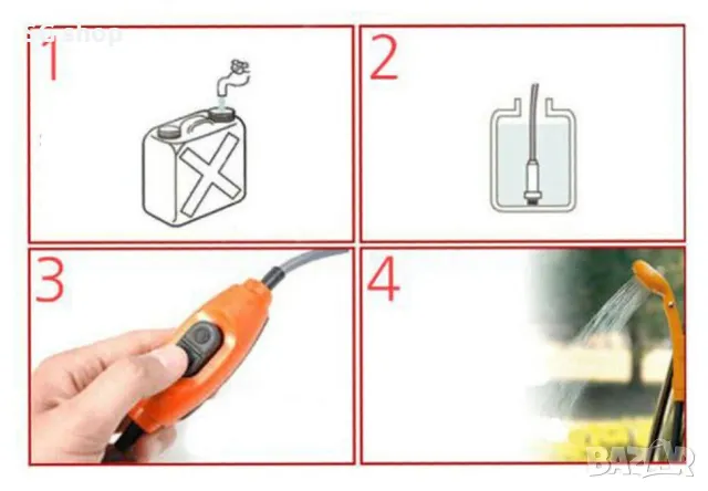 Преносим портативен къмпинг душ с помпа за автомобил 12V, снимка 8 - Къмпинг мебели - 50029804